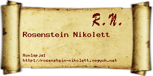 Rosenstein Nikolett névjegykártya